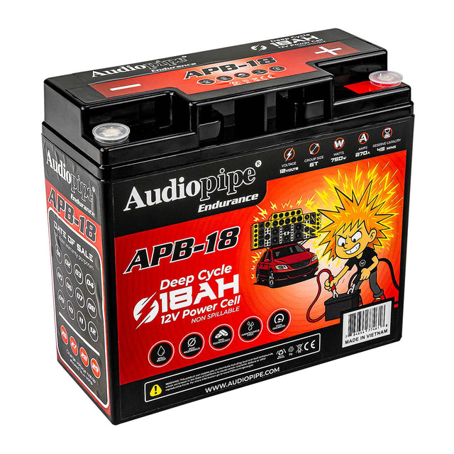 Deep Cycle 18AH 12V Power Cell (APB-18) Audiopipe