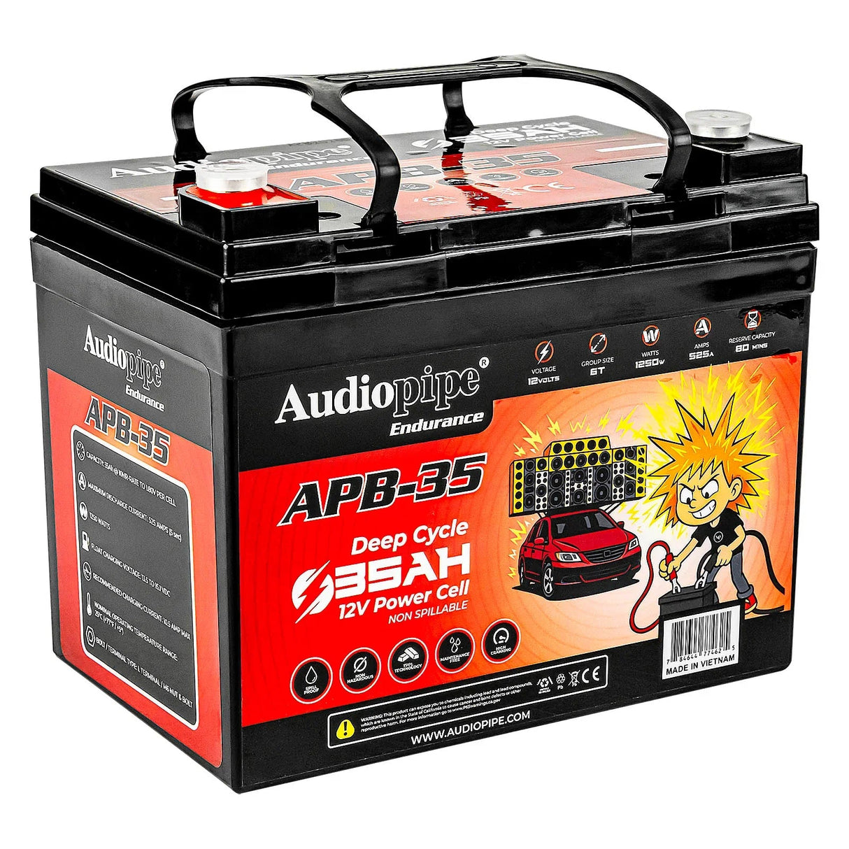 Audiopipe APB-35 Deep Cycle 35AH 12V Power Cell Battery Audiopipe