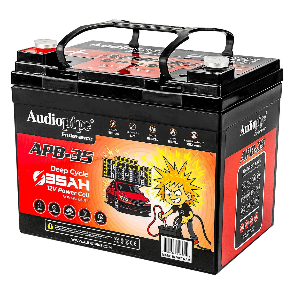 Audiopipe APB-35 Deep Cycle 35AH 12V Power Cell Battery Audiopipe