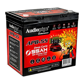 Deep Cycle 55AH 12V Power Cell (APB-55) Audiopipe