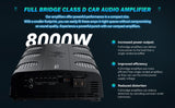 8000 Watts Full Range Class D Mosfet Amplifier (APHF-8000D-H2) Audiopipe
