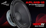 12" Mid-Low Frequency Loudspeaker (APLMB-12),  Sold individually Audiopipe