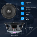 APLMR-12 12” Mid Frequency Loudspeaker, Sold Individually Audiopipe