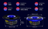 6.5" Compression Horn Mid-Range Loudspeaker (APMB-628GH-BLU), Sold individually Audiopipe