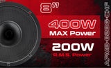 8" Compression Horn Mid-range Loudspeaker (APMB-828G-CHF), Sold individually Audiopipe
