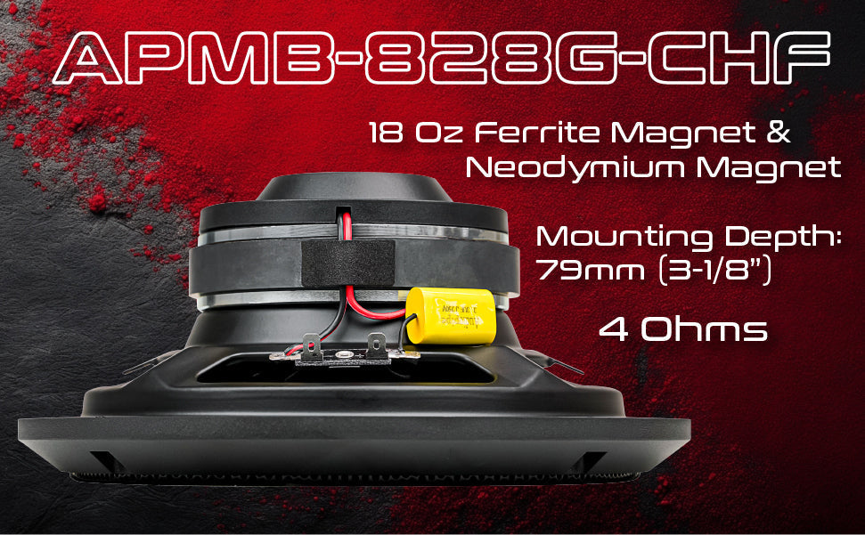8" Compression Horn Mid-range Loudspeaker (APMB-828G-CHF), Sold individually Audiopipe
