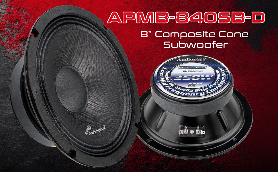8” Low Mid Frequency Loudspeaker (APMB-840SB-D), Sold individually Audiopipe