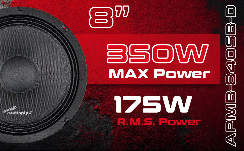 8” Low Mid Frequency Loudspeaker (APMB-840SB-D), Sold individually Audiopipe