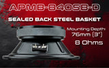8” Low Mid Frequency Loudspeaker (APMB-840SB-D), Sold individually Audiopipe