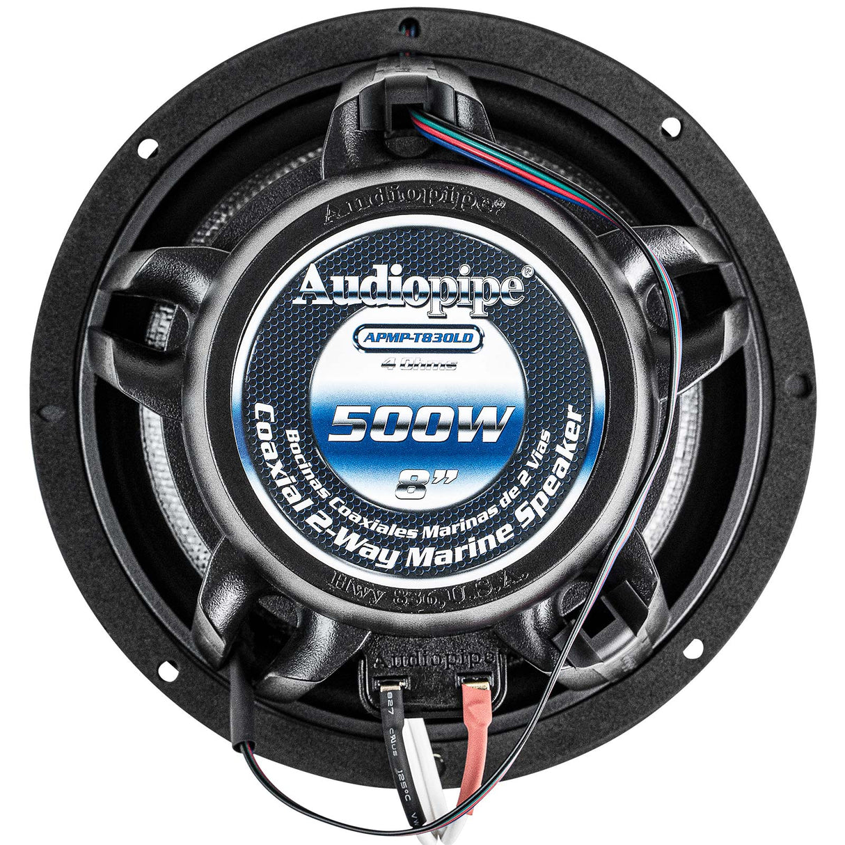 Coaxial 2-Way Marine Speaker with LED Light (APMP-T830LD) Audiopipe