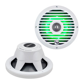 Audiopipe 8” Coaxial 2-Way Marine Speaker with LED lights (APSW-804GL) 2024 SALT WATER SERIES Audiopipe