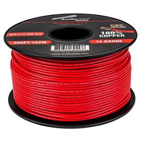 500Ft 14 Gauge Red Primary Wire (APV-C14-500 RED) Audiopipe