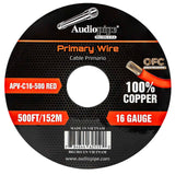 500Ft 16 Gauge Red Primary Wire (APV-C16-500 RED) Audiopipe