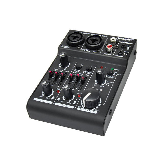 2 Channel Guitar - Singer - Mixing Console (AQM-1200XLR) Audiopipe