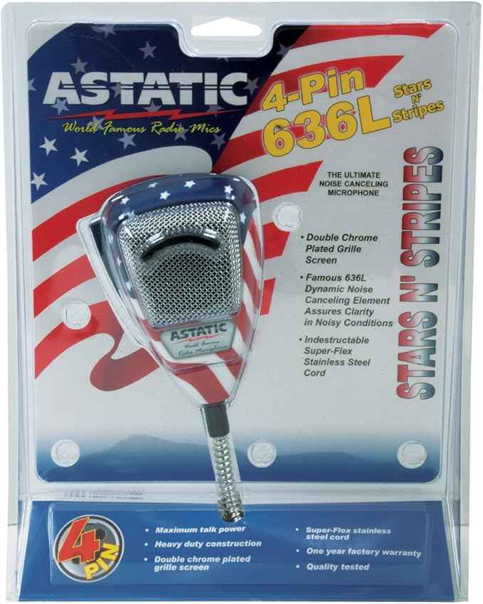 Astatic 636L-FLAG Stars Stripes Microphone - Patriotic CB CB Distributing