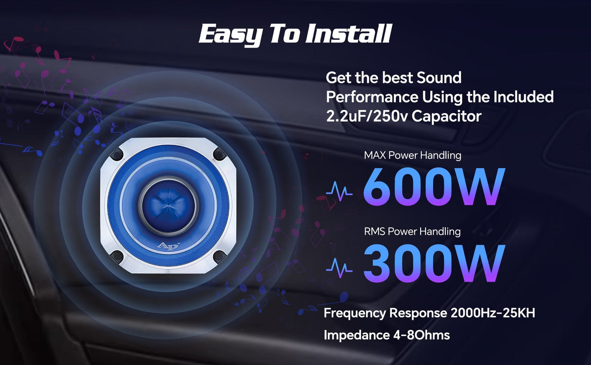 Heavy Duty Titanium Super Tweeter (ATR-4061-BLU) Audiopipe