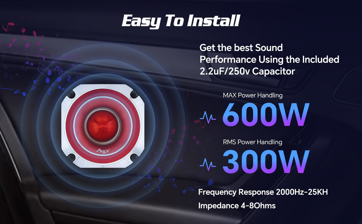 Heavy Duty Titanium Super Tweeter (ATR-4061-RED) Audiopipe