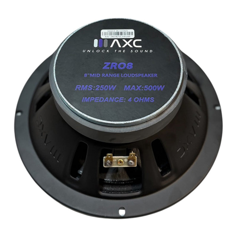 Audio Xtreme Code AXC ZRO8 | 8" 250W RMS Midrange Speaker w/ Bullet (Single) Audio Xtreme Code