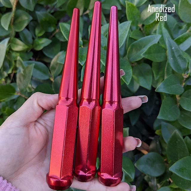 1 Pc 14x1.5 Spike Lug Nuts 6" Tall - Powder Coated - Various Colors