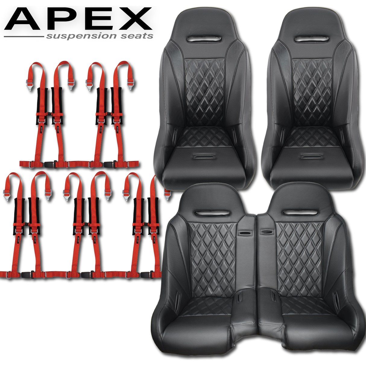 Aces Racing - 2024+ Polaris XP Bench Seat and Bucket Seat Combo