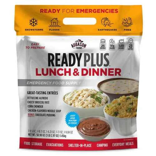 Augason Farms READY PLUS Lunch & Dinner Emergency Food Supply in a Bag TekShack