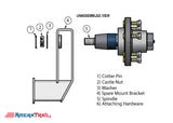 6 Lug Spare Vortex Hub & Spindle Mount - Stainless Steel Hardware Included - Available w/ Stainless Steel Lug Nuts