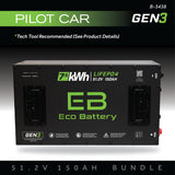 Eco Battery (48V) 51V 150AH Battery Bundle / Pilot Car