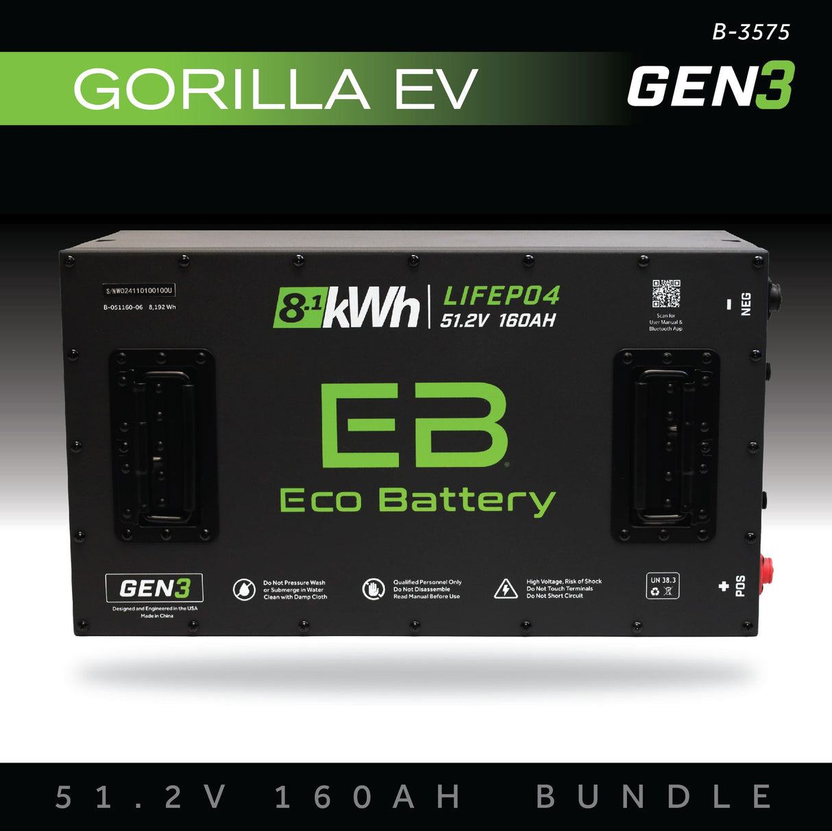 Eco Battery (48V) 51V 160Ah Battery Bundle / Gorilla