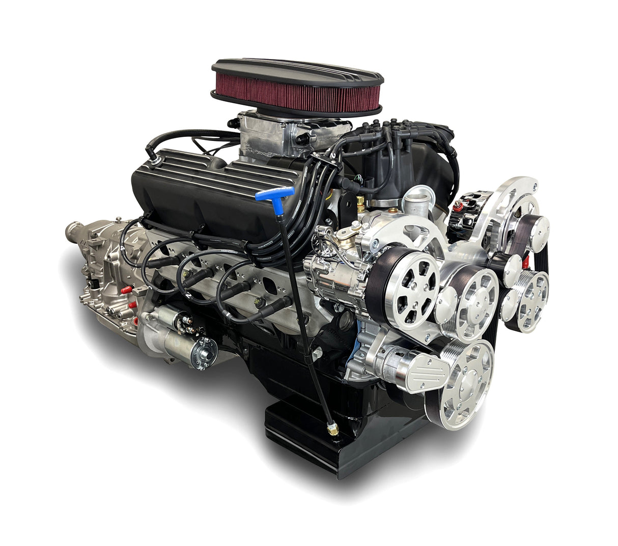 Ford Small Block Compatible 302 c.i. Engine and 4R70W Automatic Transmission - 370 Horsepower - Standard Edition Builder Series - Polished Pulley Kit - Fuel Injected