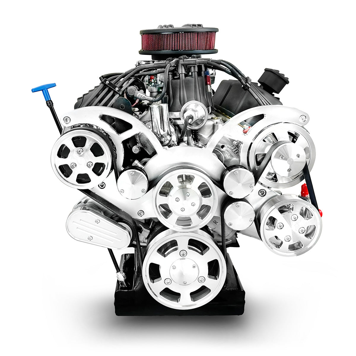 Ford Small Block Compatible 302 c.i. Engine and 4R70W Automatic Transmission - 370 Horsepower - Standard Edition Builder Series - Polished Pulley Kit - Carbureted