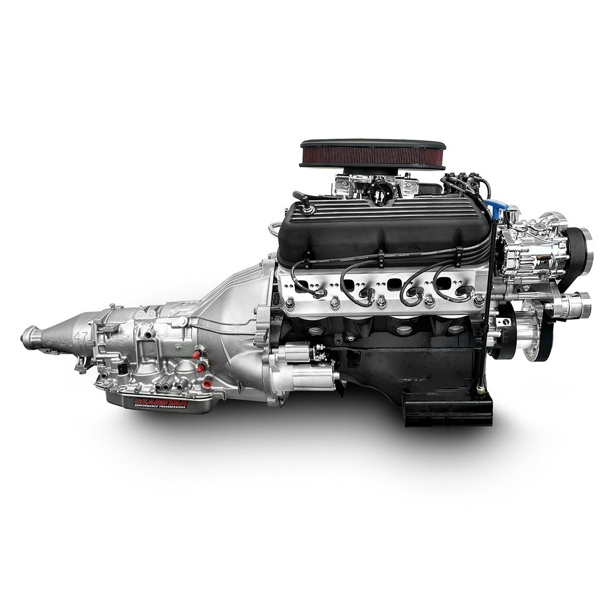 Ford Small Block Compatible 347 c.i. Engine and 4R70W Automatic Transmission - 415 Horsepower - Standard Edition Builder Series - Polished Pulley Kit - Carbureted
