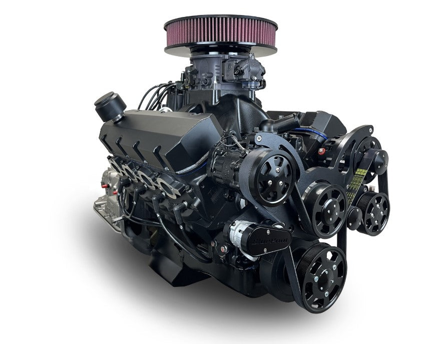 GM Big Block Compatible 632 c.i. Pro Series Engine and 4L80E Automatic Transmission - 815 Horsepower - Blackout Reaper Edition Builder Series - Black Pulley Kit - Carbureted