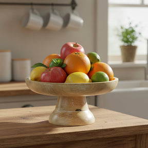 Wooden Pedestal Bowl KB Decor & More