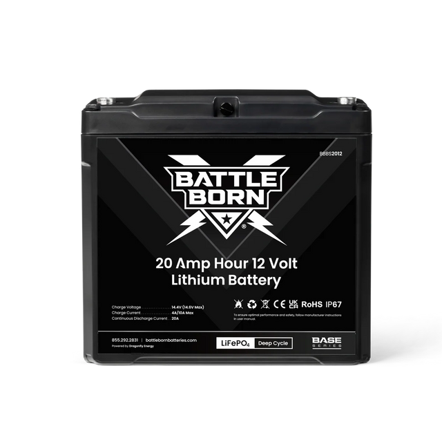 Battle Born 20Ah 12V LiFePO4 Deep Cycle Battery | Base Series Platinum High Performance Solutions, LLC.