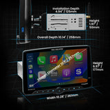 Boss Elite BE10ACP.WX 10.1" Single DIN Digital Multimedia Receiver w/ Bluetooth, Wireless Apple CarPlay and Android Auto (SiriusXM Ready) Boss Elite