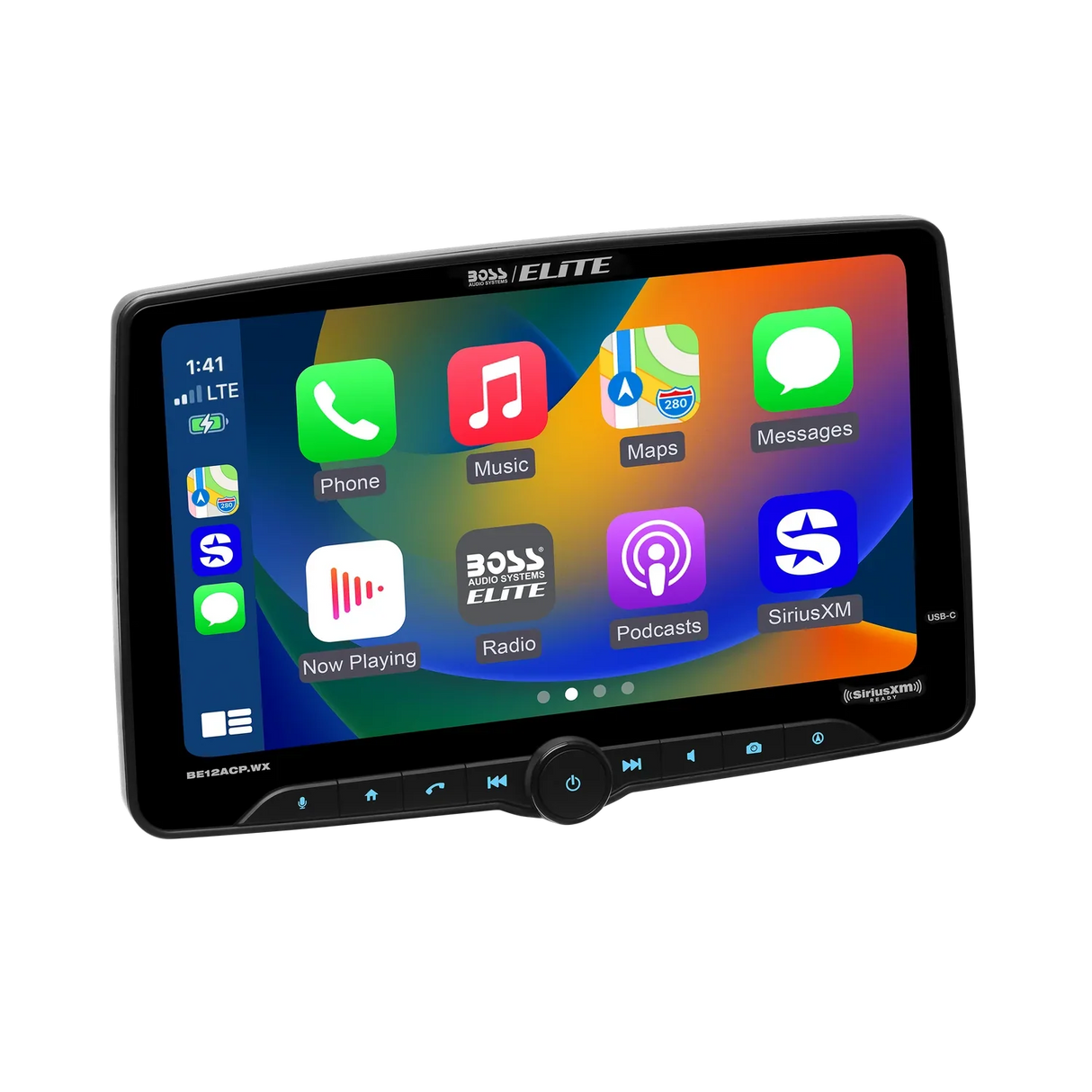 Boss Elite BE12ACP.WXC 12" Single Din Wireless w/ Wireless Apple Carplay/Android Auto XM Ready + Camera Boss Elite