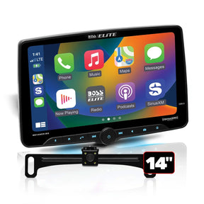 Boss Elite BE14ACP.WXC 14" Single Din Touchscreen w/ Wireless Apple Carplay/Android Auto XM Ready + Backup Camera Boss Elite