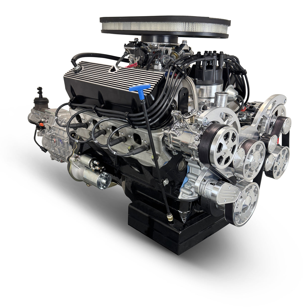 Ford Small Block Compatible 427 c.i. Engine and TKX Manual Transmission - 541 Horsepower - Cobra Edition Builder Series - Polished Pulley Kit - Carbureted