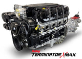 GM LS Compatible 376 c.i. Engine and T56 Manual Transmission - 530 Horsepower - Standard Edition Builder Series - Black Pulley Kit - Holley Terminator X EFI System