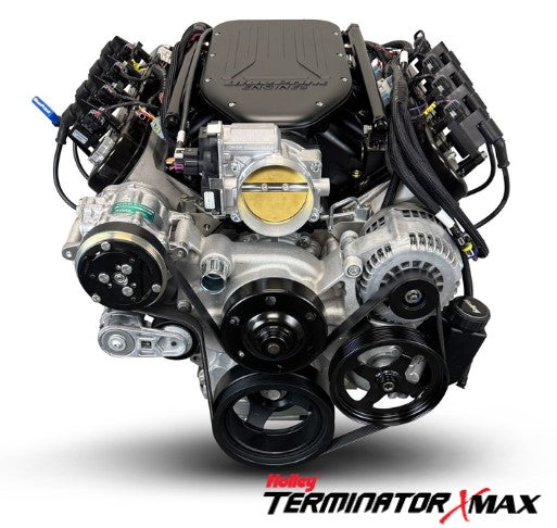 GM LS Compatible 376 c.i. Engine and TKX Manual Transmission - 510 Horsepower - Standard Edition Builder Series - Natural Pulley Kit - Holley Terminator X EFI System