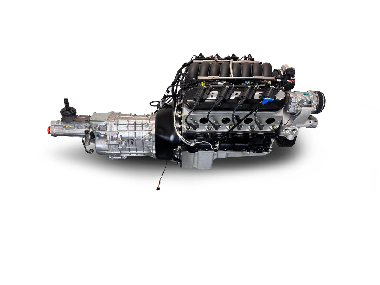 GM LS Compatible 427 c.i. Engine and TKX Manual Transmission - 605 Horsepower - Standard Edition Builder Series - Natural Pulley Kit - Holley Terminator X EFI System