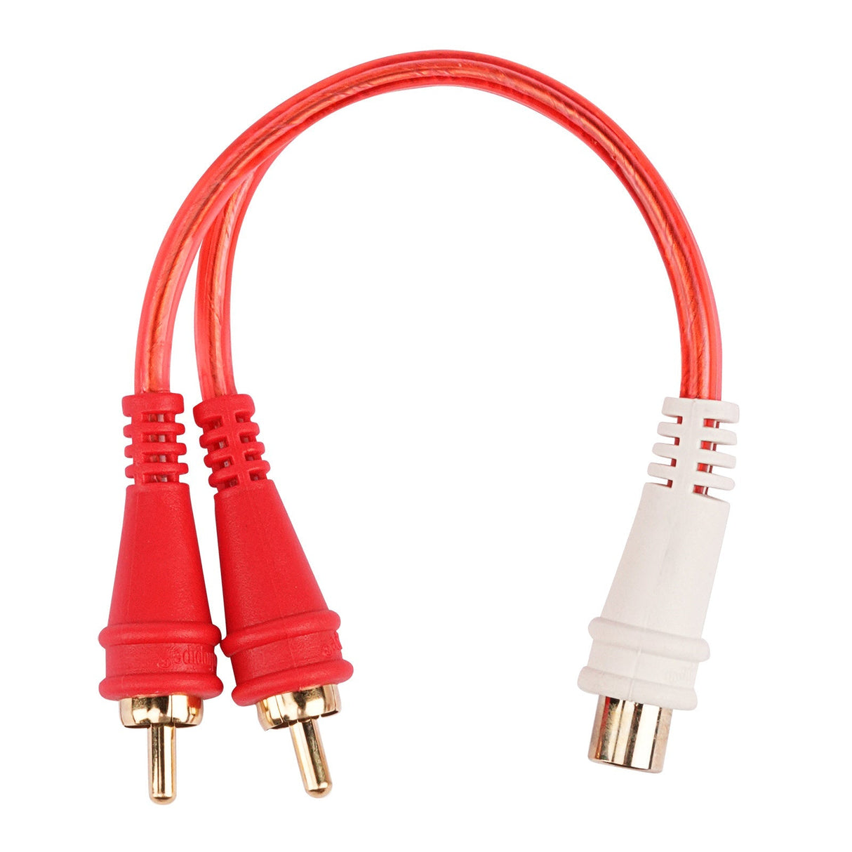 Female to 2 Male Oxygen Free RCA Audio Splitter (BMV-G-YF-2M), 10-Pack (10 Individual Cables) Audiopipe