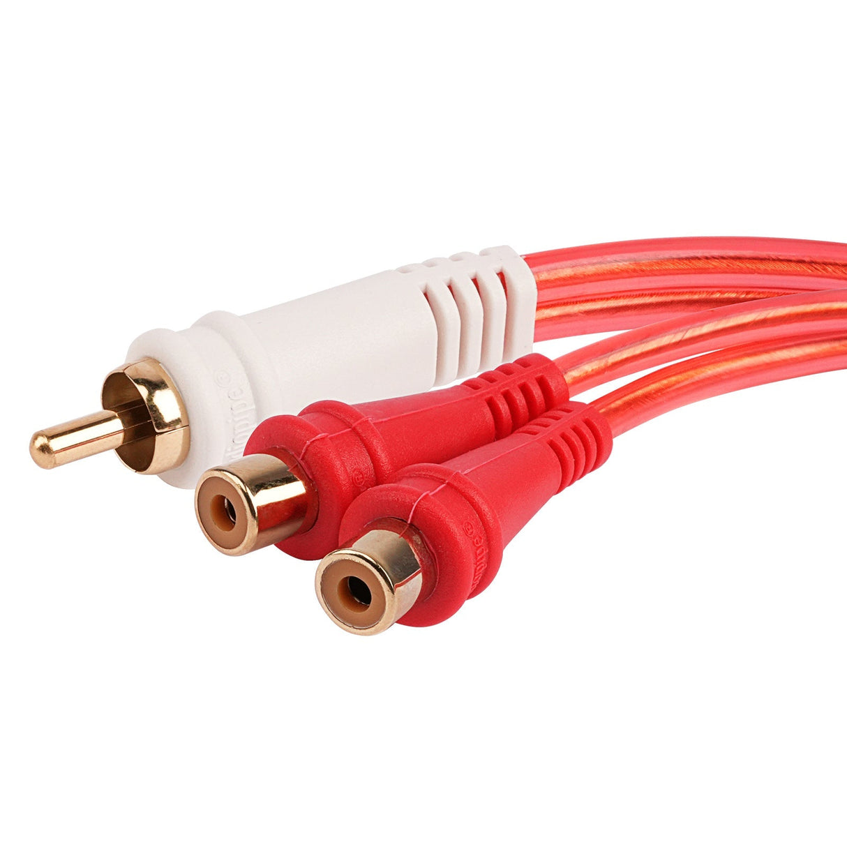Male to 2 Female Oxygen Free RCA Audio Splitter (BMV-G-YM-2F), 10-Pack (10 Individual Cables) Audiopipe