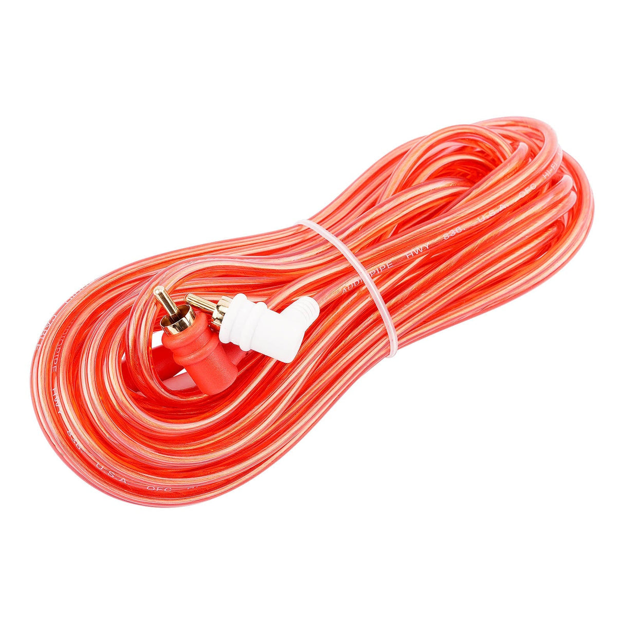 15FT Oxygen Free RCA Audio Cable With Right Angle (BMV-GRA-15), 10-Pack (10 Individual Cables) Audiopipe