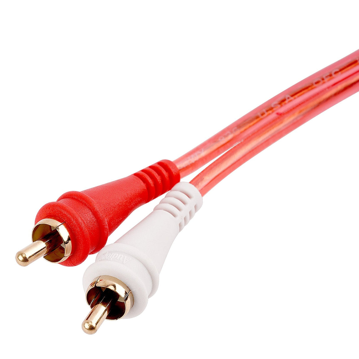 17FT Oxygen Free RCA Audio Cable With Right Angle (BMV-GRA-17), 10-Pack (10 Individual Cables) Audiopipe