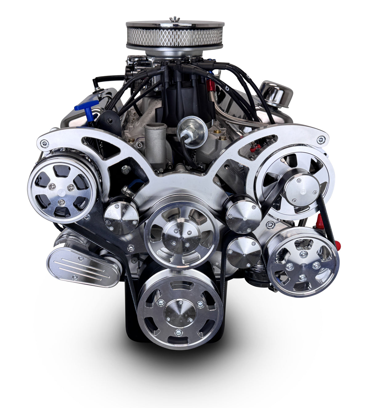 Ford Small Block Compatible 302 c.i. Engine - 361 Horsepower - Deluxe Dressed - Polished Pulley Kit - Carbureted