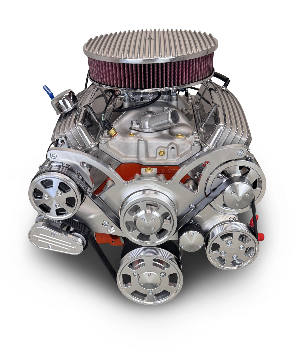 GM Small Block Compatible 327 c.i. Engine - 350 Horsepower - Deluxe Dressed - Polished Pulley Kit - Fuel Injected