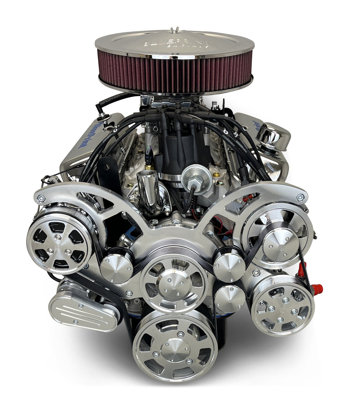 Ford Small Block Compatible 347 c.i. Engine - 415 Horsepower - Deluxe Dressed - Polished Pulley Kit - Rear Sump - Fuel Injected