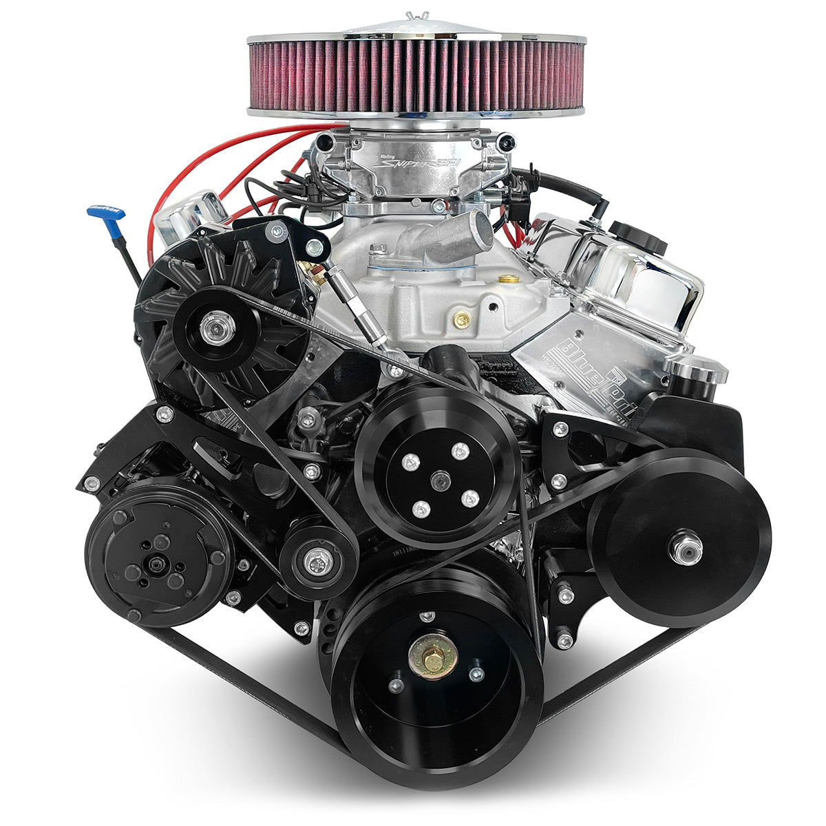 GM Small Block Compatible 383 c.i. Engine - 436 Horsepower - Deluxe Dressed - Black Pulley Kit - Fuel Injected
