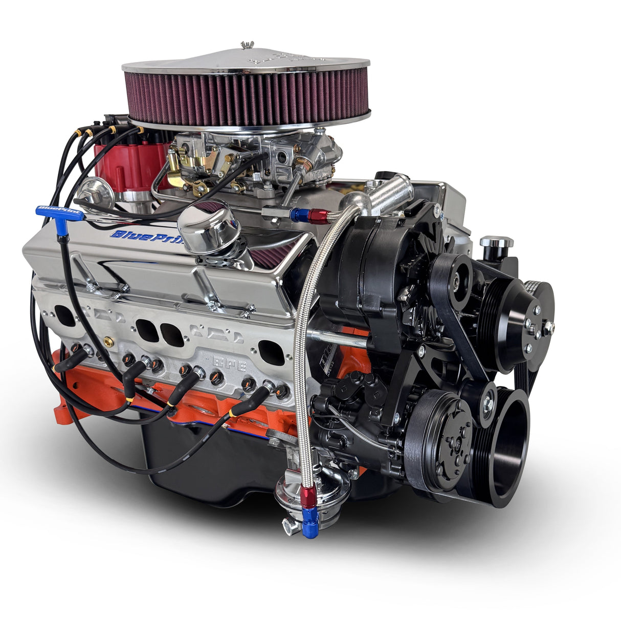 GM Small Block Compatible 400 c.i. Engine - 500 Horsepower - Deluxe Dressed - Black Pulley Kit - Carbureted